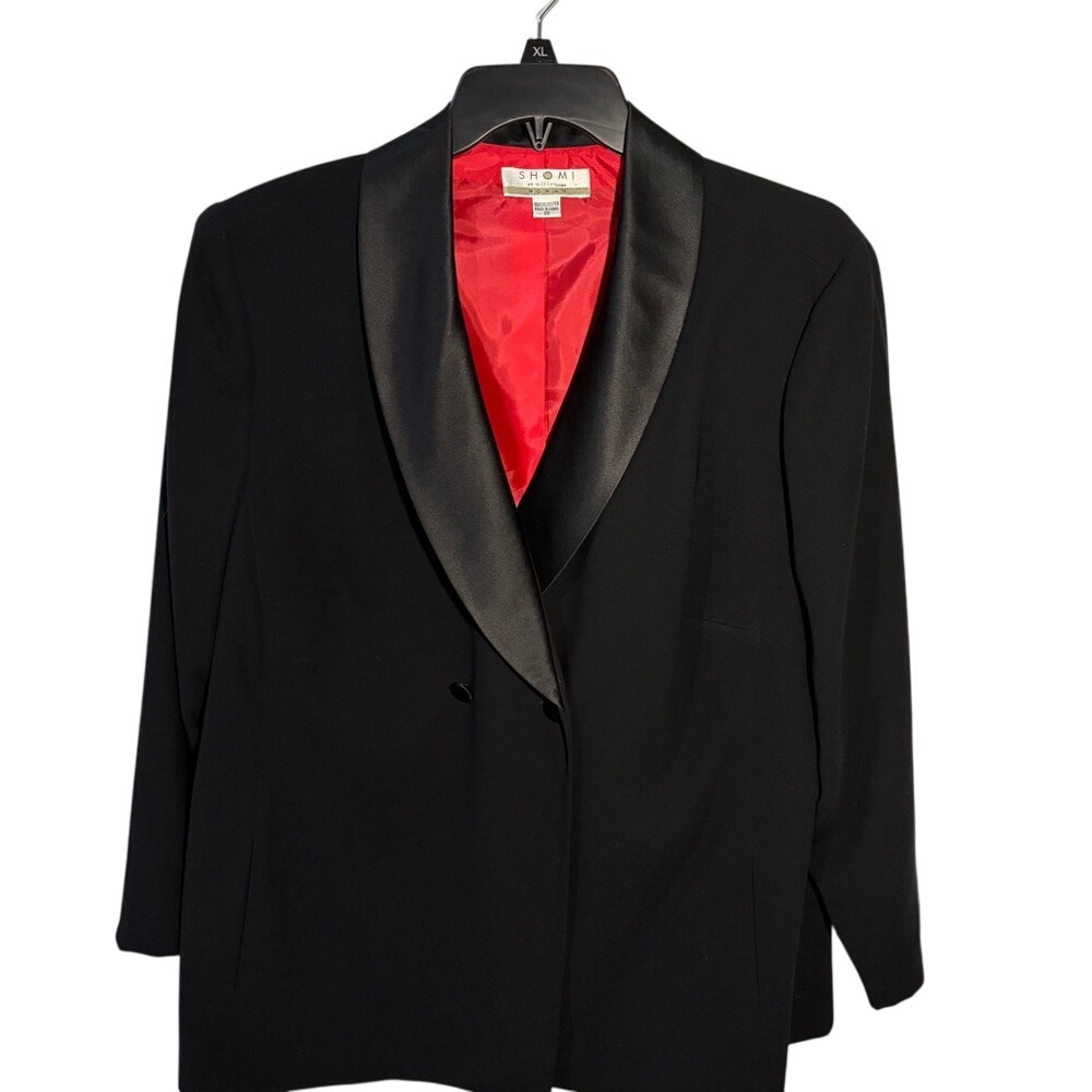 Shomi Women's Size 22 Black Classic Lined Tuxedo Blazer Pre-Owned Excellent Cond